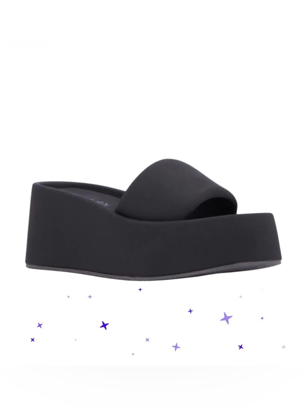 Olivia Miller Black Platform Slide Sandals | Size 6 | Like New